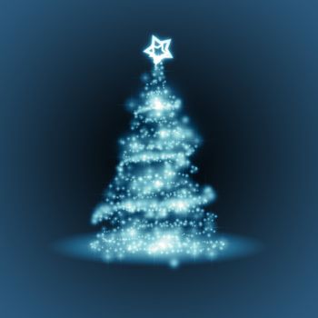 An image of a nice blue christmas tree background