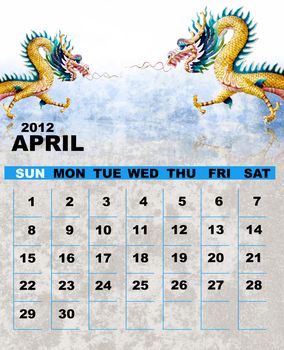Calender 2012 April, Dragon's year