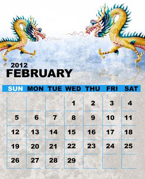 Calender 2012 February, Dragon's year