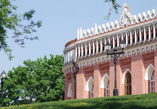 Palace of queen Ekaterina in  Moscow. Zarizino (Tsaritsino, tsaritsyno, tsaritsino)