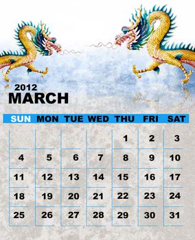 Calender 2012 March, Dragon's year