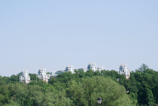 queen Ekaterina palace roof in  Moscow. Zarizino (Tsaritsino, tsaritsyno, tsaritsino) 