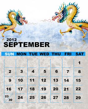 Calender 2012, September, Dragon's year