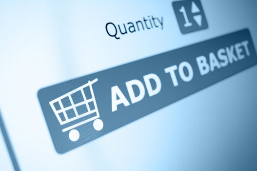 Online Shopping - Add To Basket Button On LCD Screen