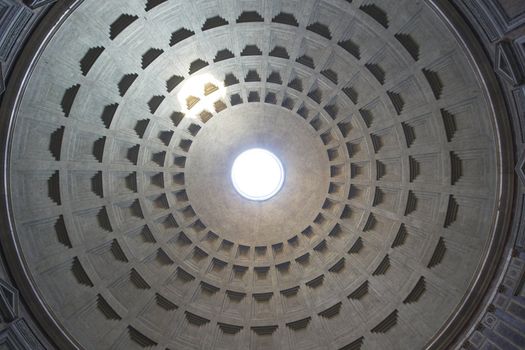 Inside the Pantheon, Rome, Italy. Ancient Roman temple built in 2nd Century AD.