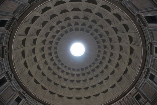 Inside the Pantheon, Rome, Italy. Ancient Roman temple built in 2nd Century AD.