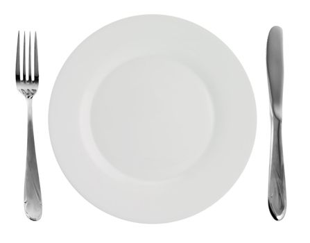 Set of kitchen object. The spoon, a fork Separately on a white background.