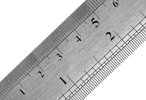 A fragment of a metal ruler with a textural covering