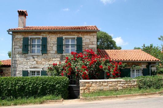 Typical country house villa in Istria, Croatia.