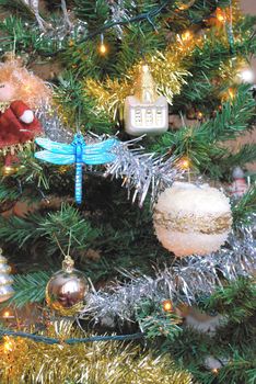 christmas tree decorated with toys