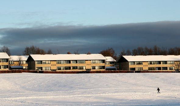 winter in denmark multi flat buildings