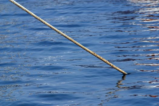 Close-up of line holding boat to shore