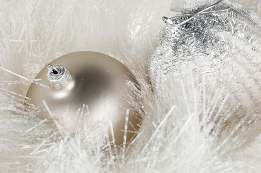 Two New Year's boubles sparkling on white