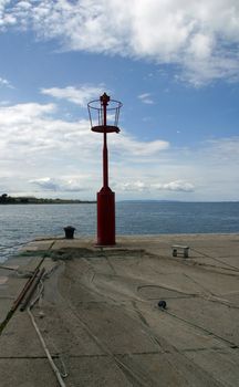Small red lighthouse along Adriatic coasts