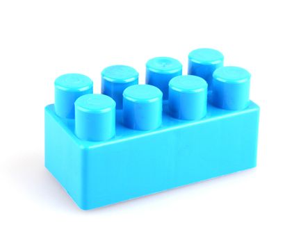 Plastic toy blocks on white background
