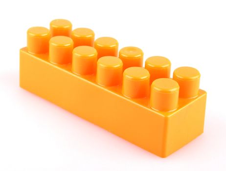 Plastic toy blocks on white background