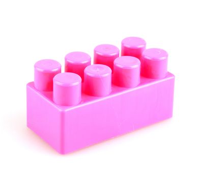 Plastic toy blocks on white background