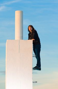 Ambitious teenager about to reach the top