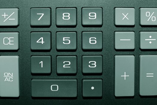 Keypad of a calculator close up