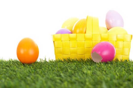 Easter eggs in a basket