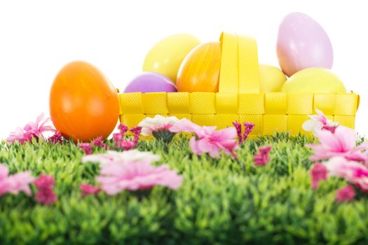 Easter eggs in a basket