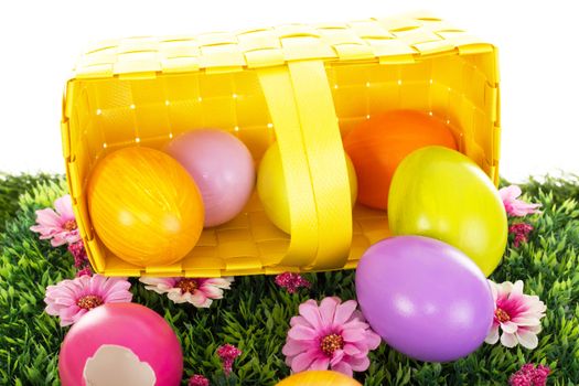 Easter eggs in a basket