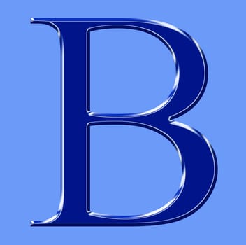 blue metallic alphabet symbol 