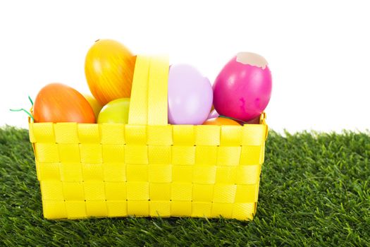 Easter eggs in a basket