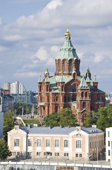 View of Orthodox church in Helsinki, Finland