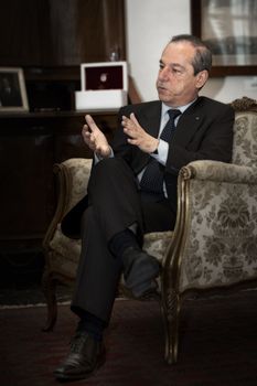 OPM, AUBERGE DE CASTILLE, VALLETTA, MALTA - MAY 12 - The Prime Minister of Malta, Dr. Lawrence Gonzi, in his office on 12 May 2011.