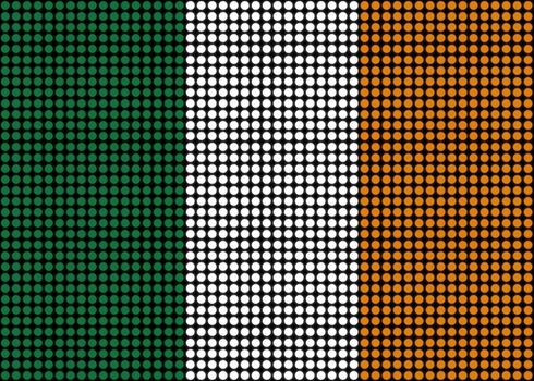 Abstract flag of Ireland made of dots