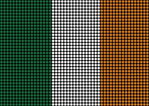 Abstract flag of Ireland made of dots