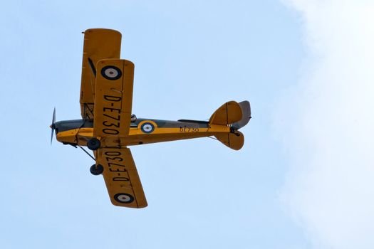 LUQA, MALTA - 25 SEP - De Havilland DH-82A Tiger Moth D-E730 during the Malta International Airshow 2011