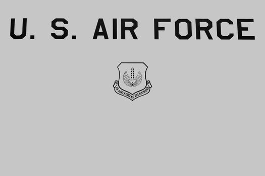 U.S. Air Force lettering as displayed on military aircraft and US Air Forces in Europe Emblem