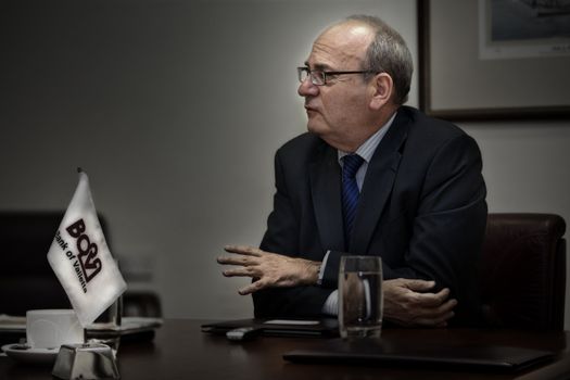 BOV HEAD OFFICE, MRIEHEL, MALTA - MAY 18 - CEO of Bank of Valletta during a meeting in his office on 18 May 2011