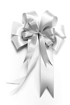 Shinny silver ribbon bow for decorate gift box