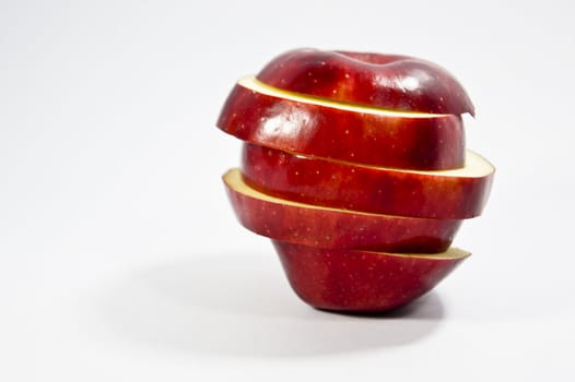 Red apple, cut into pieces.
