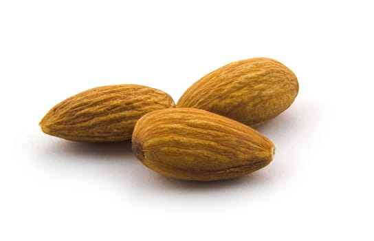 Almonds isolated on white background