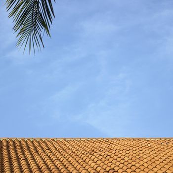 Clay roof and blue sky