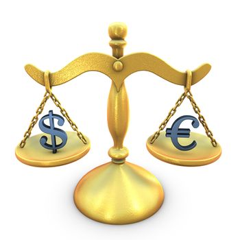 A concept of Dollar Euro balance