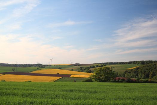 rural landscape near bad arolsen, hesse, germany