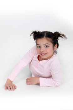 Little girl on fashion shoot