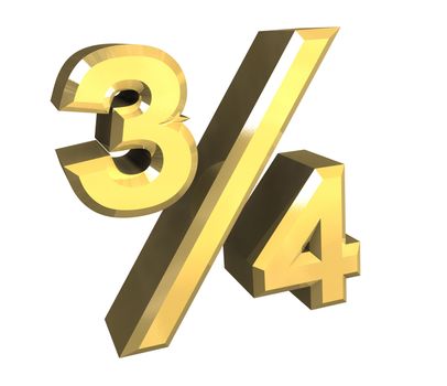3/4 tree quarter in gold - 3D made