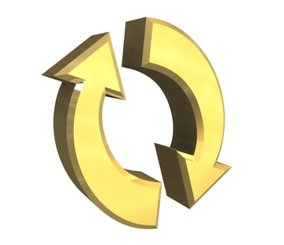 arrows symbol in gold - 3D made