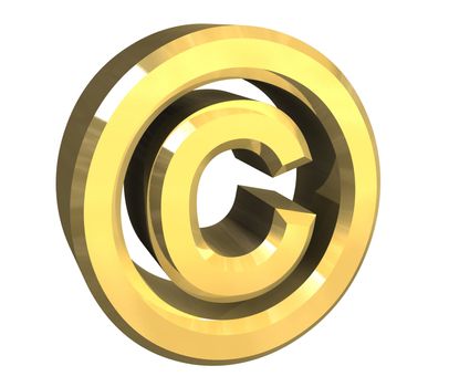 copyright symbol in gold (3d made)