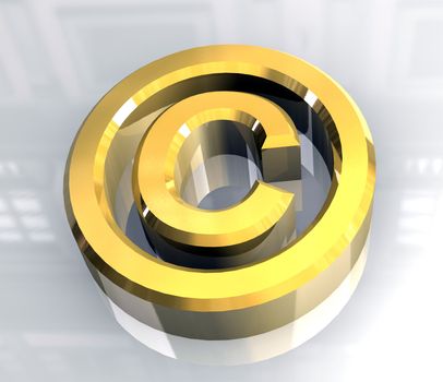 copyright symbol in gold (3d made) 