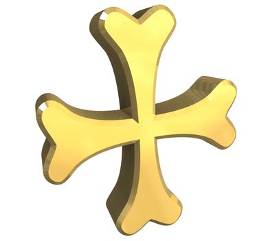 armenian cross in gold - 3D made