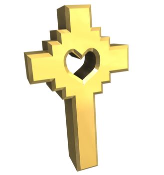 cross in gold - 3D made