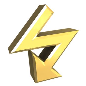 arrow symbol in gold - 3D made