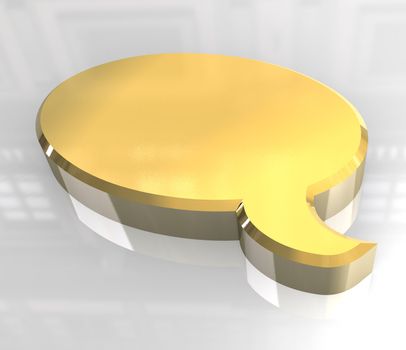 toon icon symbol in gold (3D made) 